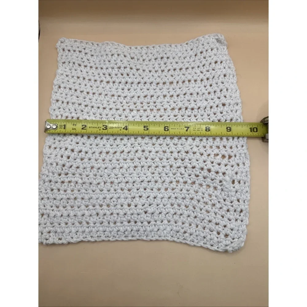 Handmade Set of 2 Crochet Cotton Dish/Wash Cloths 10 X‎ 9